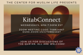 image of qur&amp;amp;amp;amp;amp;#39;an with heart in it with text overlaid reading KitabConnect Wednesdays, 6:30 to 8pm Center for Muslim Life, 406 Swift Ave, Join us for discussions of the Qur&amp;amp;amp;amp;amp;#39;an. All are welcome!